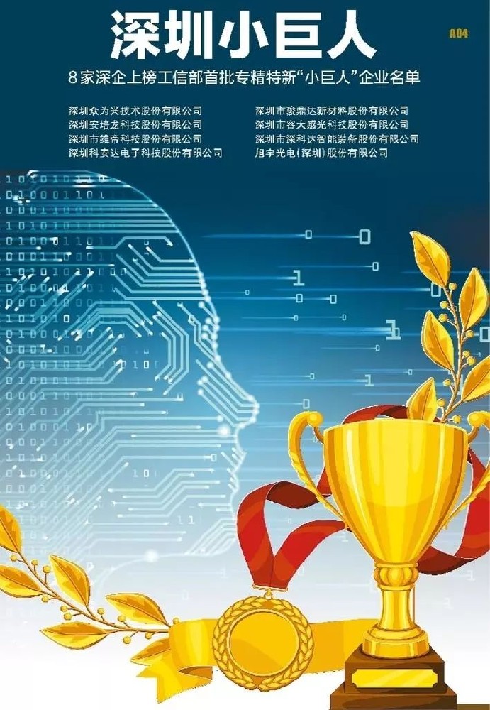 深圳8家企業(yè)上榜“小巨人”名單，來看看是不是你的公司